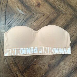PINK Victoria's Secret Women's Strapless Bandeau Bra - Tan